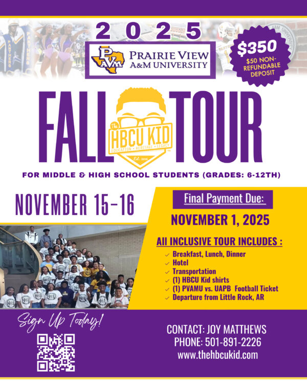 2025 The HBCU Kid Fall College Tour Payment