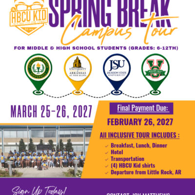 2027 The HBCU Kid Spring Break College Tour Payment